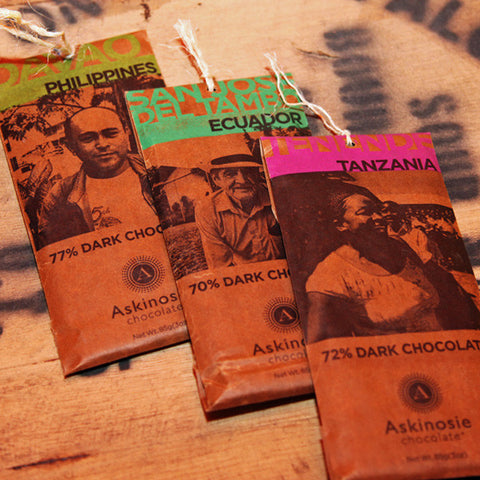Askinosie <br />77% Davao Philippines <br />Dark Chocolate Bar